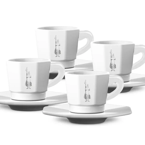 Juego de 4 tazas con ocho caras l blancas - Imagen 2