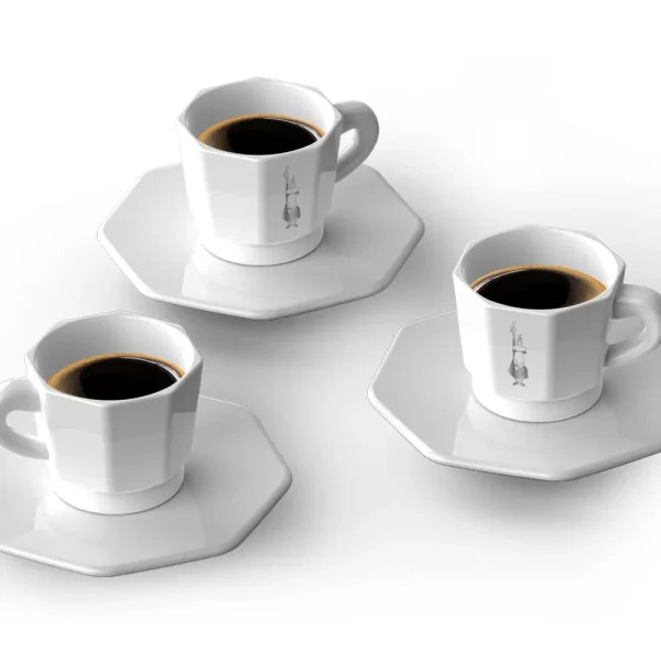 Juego de 4 tazas con ocho caras l blancas - Imagen 3