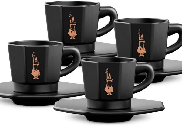 Juego de 4 tazas con ocho caras l negro - Imagen 2