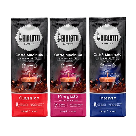 Pack Cafe Degustacion Molienda Universal l Intenso, Clasico y Pregiato y Contenedor