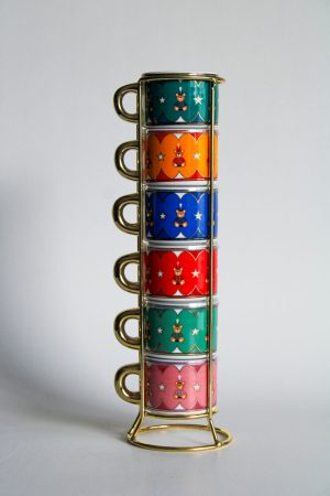 Set de 6 Pocillos con Asa apilables l Coleccion Magicos Recuerdos