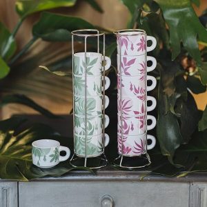 Alternative view of Juego de 6 pocillos apilables Verde l Linea Romantic Wild